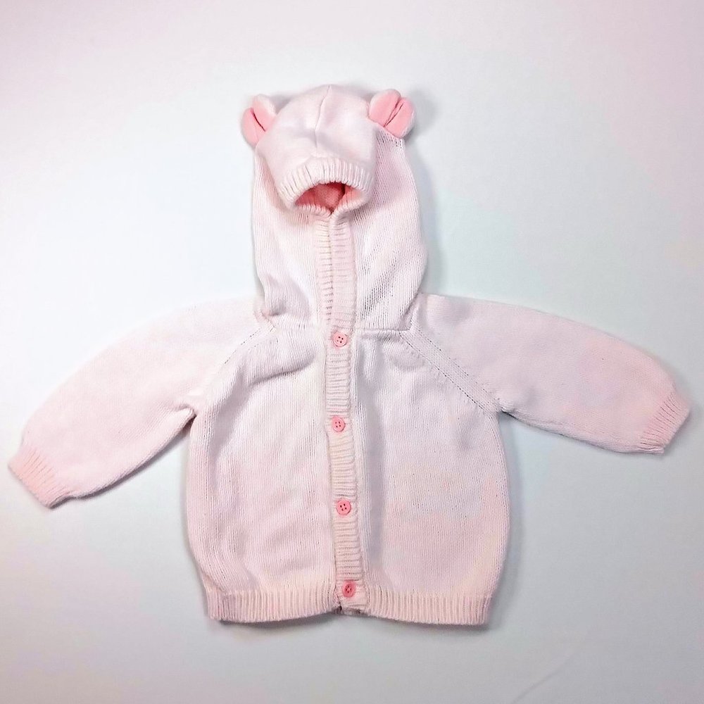 Gymboree Pink, Knit Cardigan  With Hood 0-3M